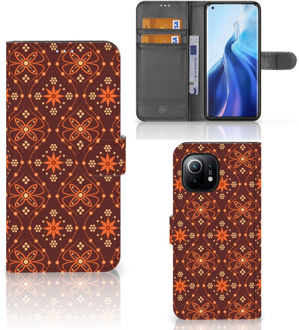 B2Ctelecom Telefoonhoesje Xiaomi Mi 11 Wallet Book Case Batik Brown