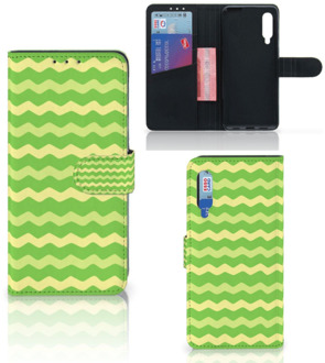 B2Ctelecom Telefoonhoesje Xiaomi Mi 9 Book Case Waves Green