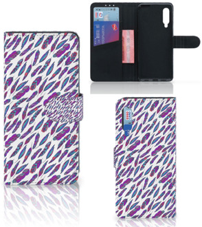 B2Ctelecom Telefoonhoesje Xiaomi Mi 9 Flip Cover Feathers Color