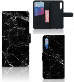 B2Ctelecom Telefoonhoesje Xiaomi Mi 9 Wallet Book Case Vaderdag Cadeau Marmer Zwart