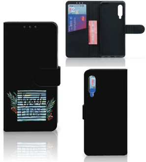 B2Ctelecom Telefoonhoesje Xiaomi Mi 9 Wallet Bookcase met Quotes Boho Beach