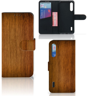 B2Ctelecom Telefoonhoesje Xiaomi Mi A3 Wallet Book Case Donker Hout