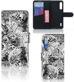 B2Ctelecom Telefoonhoesje Xiaomi Mi A3 Wallet Book Case Skulls Angel