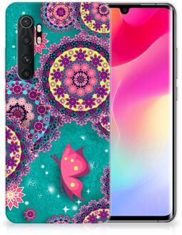 B2Ctelecom Telefoonhoesje Xiaomi Mi Note 10 Lite Back Cover Siliconen Hoesje Cirkels en Vlinders