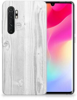 B2Ctelecom Telefoonhoesje Xiaomi Mi Note 10 Lite Backcover Soft Siliconen Hoesje Wit Hout