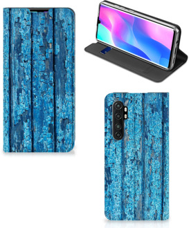 B2Ctelecom Telefoonhoesje Xiaomi Mi Note 10 Lite Magnet Case Wood Blue