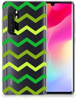 B2Ctelecom Telefoonhoesje Xiaomi Mi Note 10 Lite TPU Siliconen Hoesje met Foto Zigzag Groen