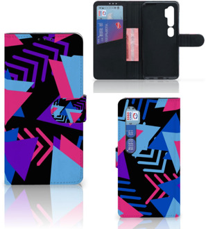 B2Ctelecom Telefoonhoesje Xiaomi Mi Note 10 Pro Wallet Book Case Design Funky Triangle