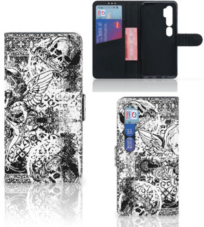 B2Ctelecom Telefoonhoesje Xiaomi Mi Note 10 Pro Wallet Case Skulls Angel