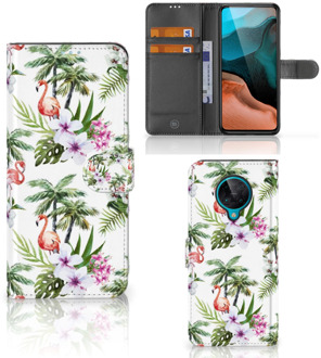 B2Ctelecom Telefoonhoesje Xiaomi Poco F2 Pro Flip Hoesje met naam Flamingo Palms