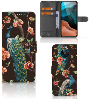 B2Ctelecom Telefoonhoesje Xiaomi Poco F2 Pro Flipcase Cover Pauw met Bloemen