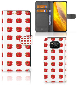 B2Ctelecom Telefoonhoesje Xiaomi Poco X3 Book Case Paprika Red