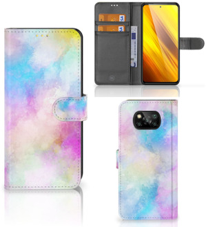 B2Ctelecom Telefoonhoesje Xiaomi Poco X3 Bookcase Personaliseren Watercolor Light