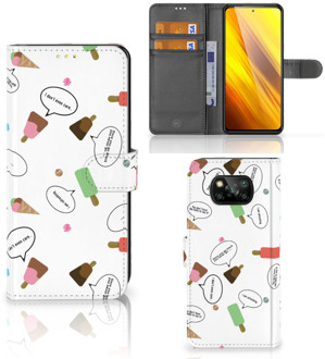 B2Ctelecom Telefoonhoesje Xiaomi Poco X3 Flip Cover IJsjes