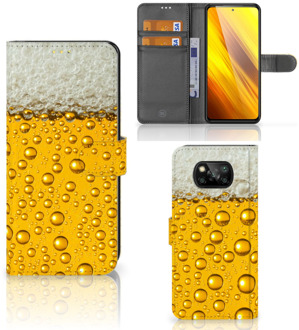 B2Ctelecom Telefoonhoesje Xiaomi Poco X3 Flip Cover Valentijn Cadeautje hem Bier