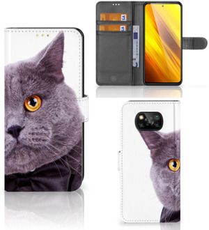 B2Ctelecom Telefoonhoesje Xiaomi Poco X3 Flipcover Case Kat