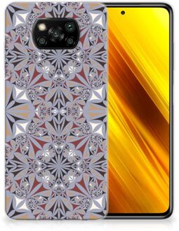 B2Ctelecom Telefoonhoesje Xiaomi Poco X3 Hoesje Flower Tiles