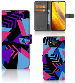 B2Ctelecom Telefoonhoesje Xiaomi Poco X3 Wallet Book Case Design Funky Triangle