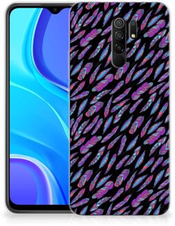 B2Ctelecom Telefoonhoesje Xiaomi Redmi 9 Backcover Soft Siliconen Hoesje Feathers Color