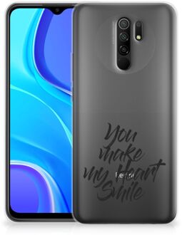 B2Ctelecom Telefoonhoesje Xiaomi Redmi 9 Backcover Soft Siliconen Hoesje Heart Smile