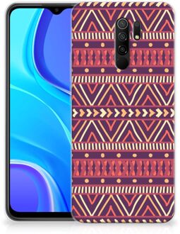 B2Ctelecom Telefoonhoesje Xiaomi Redmi 9 Leuk TPU Backcase Aztec Purple