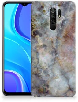 B2Ctelecom Telefoonhoesje Xiaomi Redmi 9 Leuk TPU Backcase Marmer Grijs