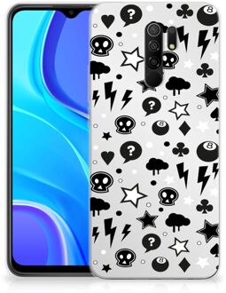 B2Ctelecom Telefoonhoesje Xiaomi Redmi 9 Silicone Back Cover Silver Punk