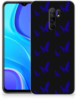 B2Ctelecom Telefoonhoesje Xiaomi Redmi 9 TPU Silicone Hoesje Vlinder Patroon