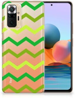 B2Ctelecom Telefoonhoesje Xiaomi Redmi Note 10 Pro TPU Siliconen Hoesje met Foto Zigzag Groen