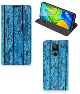 B2Ctelecom Telefoonhoesje Xiaomi Redmi Note 9 Magnet Case Wood Blue