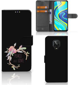 B2Ctelecom Telefoonhoesje Xiaomi Redmi Note 9 Pro | Note 9S Bookcase Boho Text