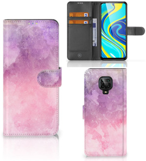 B2Ctelecom Telefoonhoesje Xiaomi Redmi Note 9 Pro | Note 9S Flipcase Pink Purple Paint