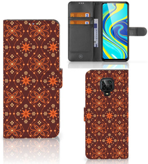 B2Ctelecom Telefoonhoesje Xiaomi Redmi Note 9 Pro | Note 9S Wallet Book Case Batik Brown