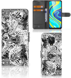 B2Ctelecom Telefoonhoesje Xiaomi Redmi Note 9 Pro | Note 9S Wallet Book Case Skulls Angel