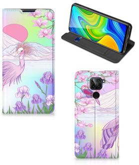 B2Ctelecom Telefoonhoesje Xiaomi Redmi Note 9 Wallet Bookcase Vogel