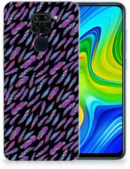 B2Ctelecom Telefoonhoesje Xiaomi Redmi Note9 Backcover Soft Siliconen Hoesje Feathers Color