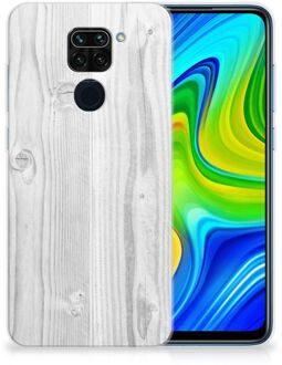 B2Ctelecom Telefoonhoesje Xiaomi Redmi Note9 Backcover Soft Siliconen Hoesje Wit Hout