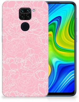 B2Ctelecom Telefoonhoesje Xiaomi Redmi Note9 Hoesje Witte Bloemen