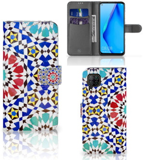 B2Ctelecom Telefoontas Huawei P40 Lite Hoesje Mozaïek