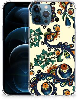 B2Ctelecom Telefoontas iPhone 12 | 12 Pro Shockproof Case met doorzichtige rand Barok Flower