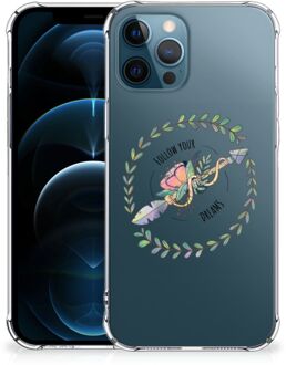 B2Ctelecom Telefoontas iPhone 12 | 12 Pro Smartphone hoesje met doorzichtige rand Boho Dreams