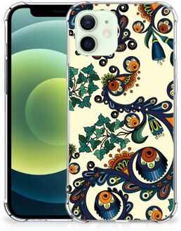 B2Ctelecom Telefoontas iPhone 12 Mini Shockproof Case met doorzichtige rand Barok Flower