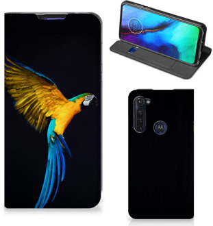 B2Ctelecom Telefoontas Motorola Moto G Pro Smart Cover Hoesje Papegaai