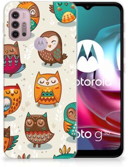 B2Ctelecom Telefoontas Motorola Moto G30 | G10 Telefoonhoesje Super als Cadeautjes voor Meisjes Vrolijke Uilen