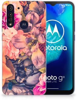 B2Ctelecom Telefoontas Motorola Moto G8 Power Lite Hoesje Super als Moederdag Cadeau Bosje Bloemen