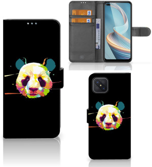 B2Ctelecom Telefoontas OPPO Reno4 Z Hoesje ontwerpen Panda Color Sinterklaas Cadeautje