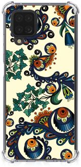 B2Ctelecom Telefoontas Samsung Galaxy A12 Shockproof Case met doorzichtige rand Barok Flower