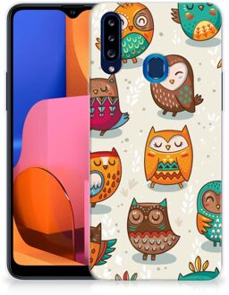 B2Ctelecom Telefoontas Samsung Galaxy A20s Telefoonhoesje Super als Cadeautjes voor Meisjes Vrolijke Uilen