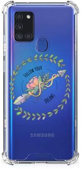 B2Ctelecom Telefoontas Samsung Galaxy A21s Smartphone hoesje met doorzichtige rand Boho Dreams