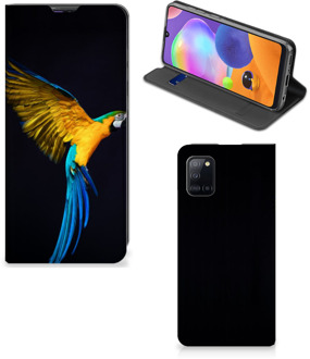 B2Ctelecom Telefoontas Samsung Galaxy A31 Smart Cover Hoesje Papegaai